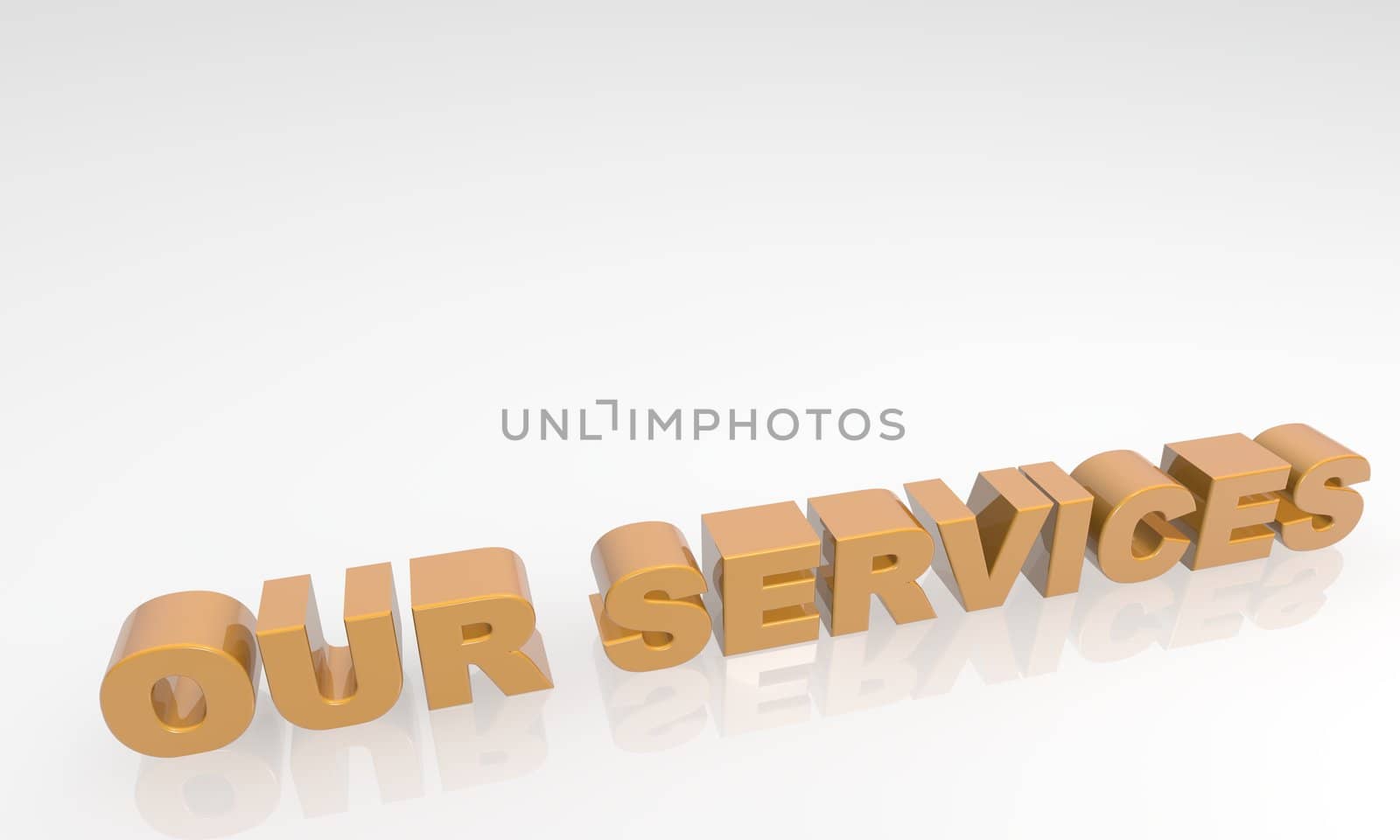 Our Services - 3d text with a white background and reflection by jeremywhat