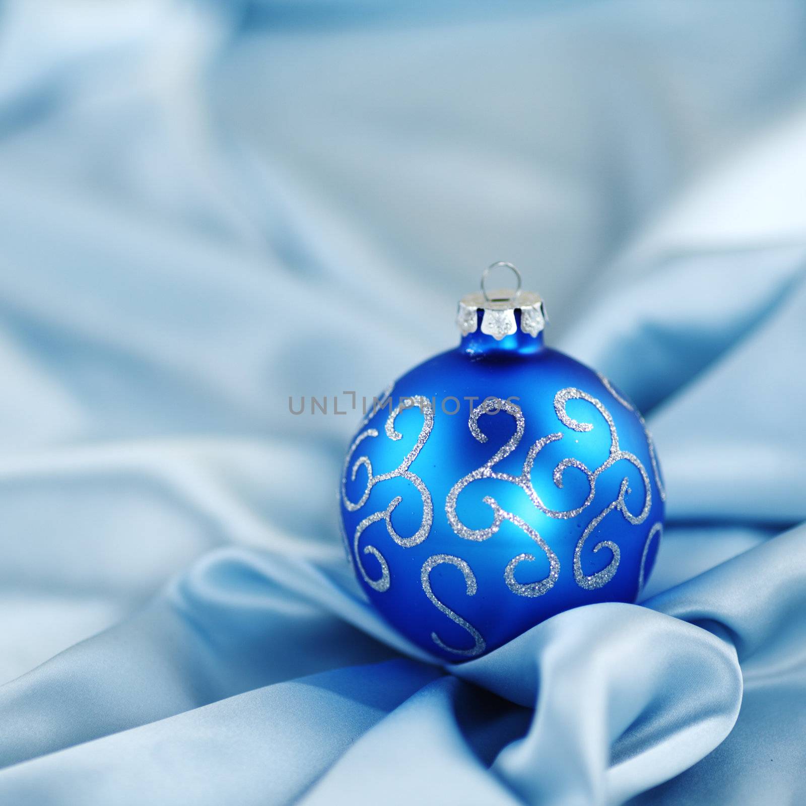  blue christmas card macro close up