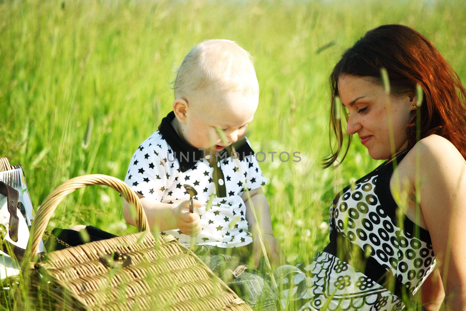 family picnic mother and child