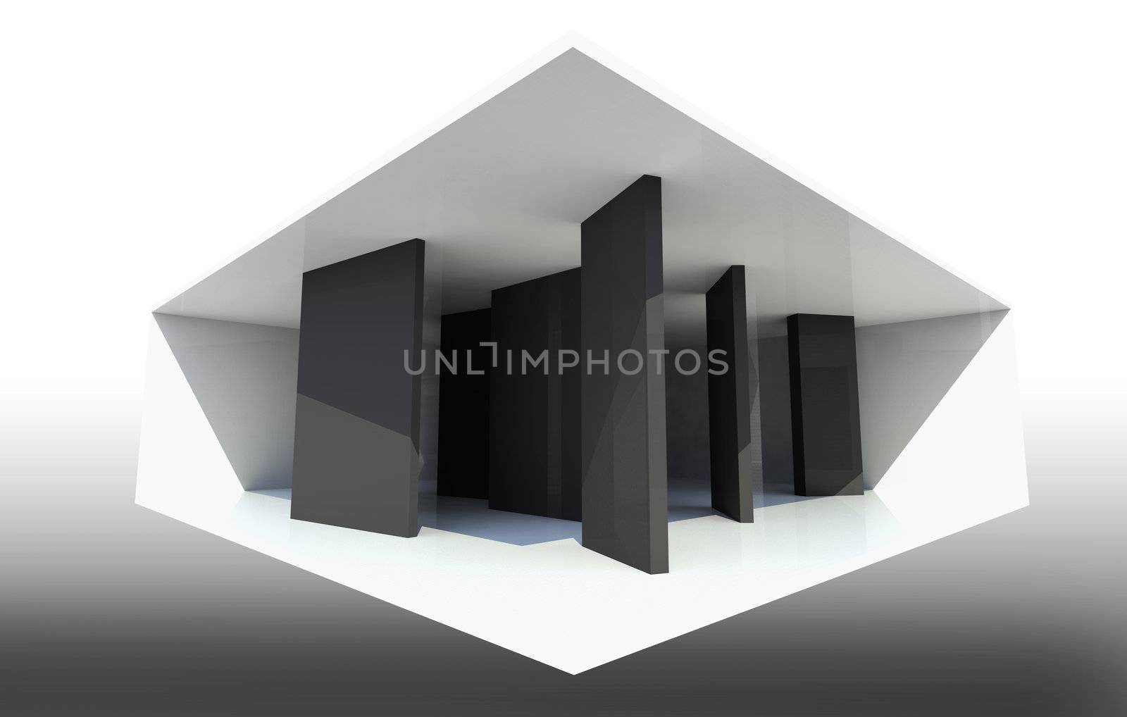 Abstract Interior Background with black partition