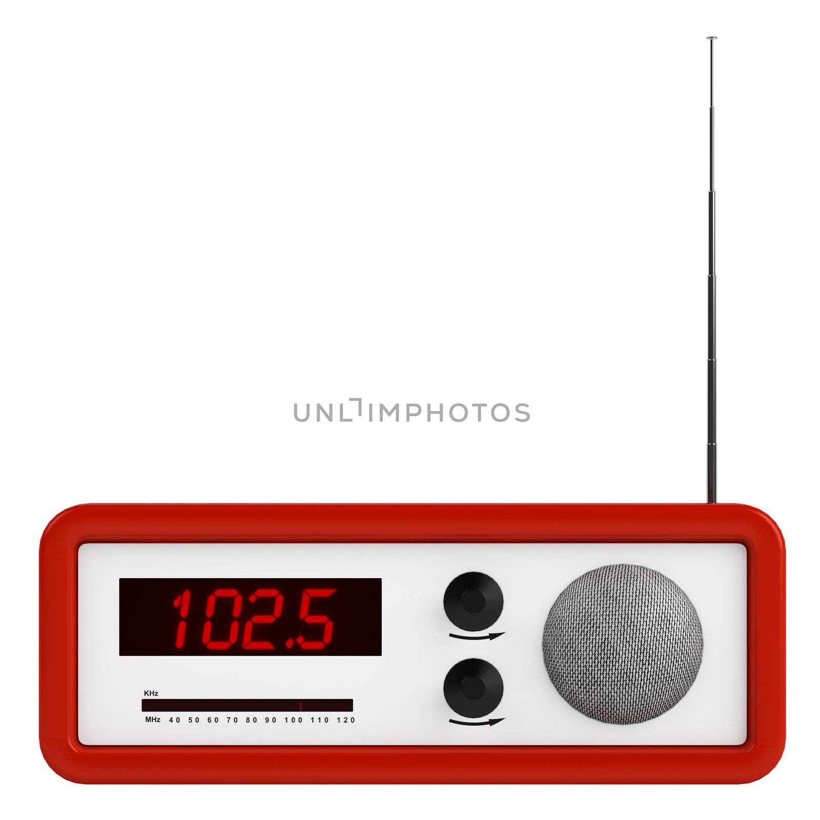 Red portable transistor radio by AlexanderMorozov
