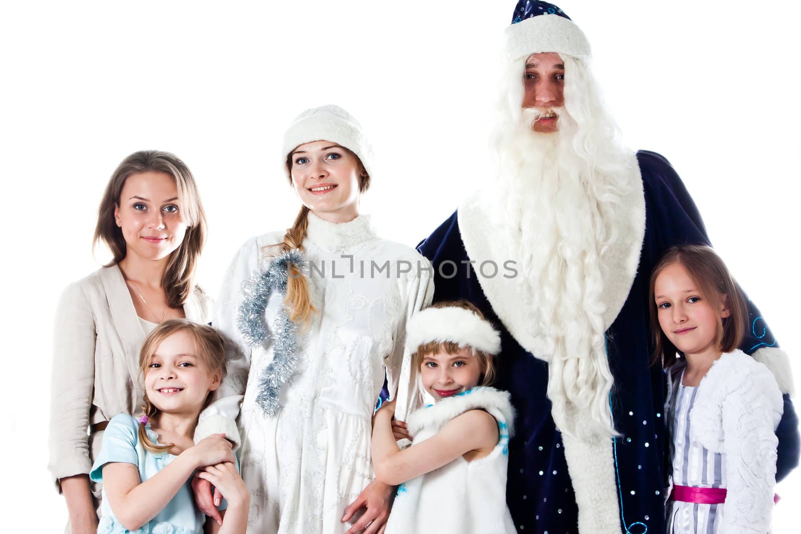 Santa Claus, a granddaughter and a beautiful little girl