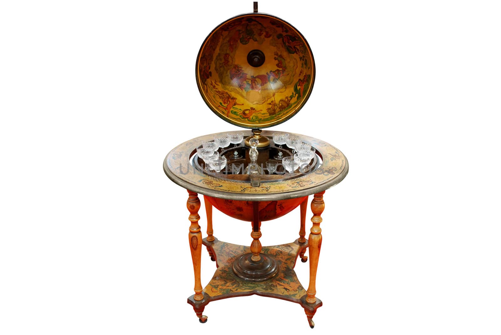 Globe bar for drink isolated