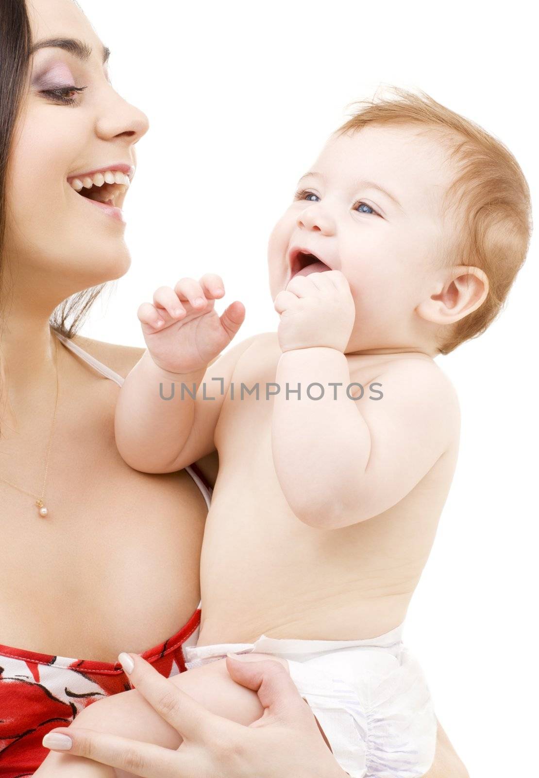 picture of happy mother with baby boy