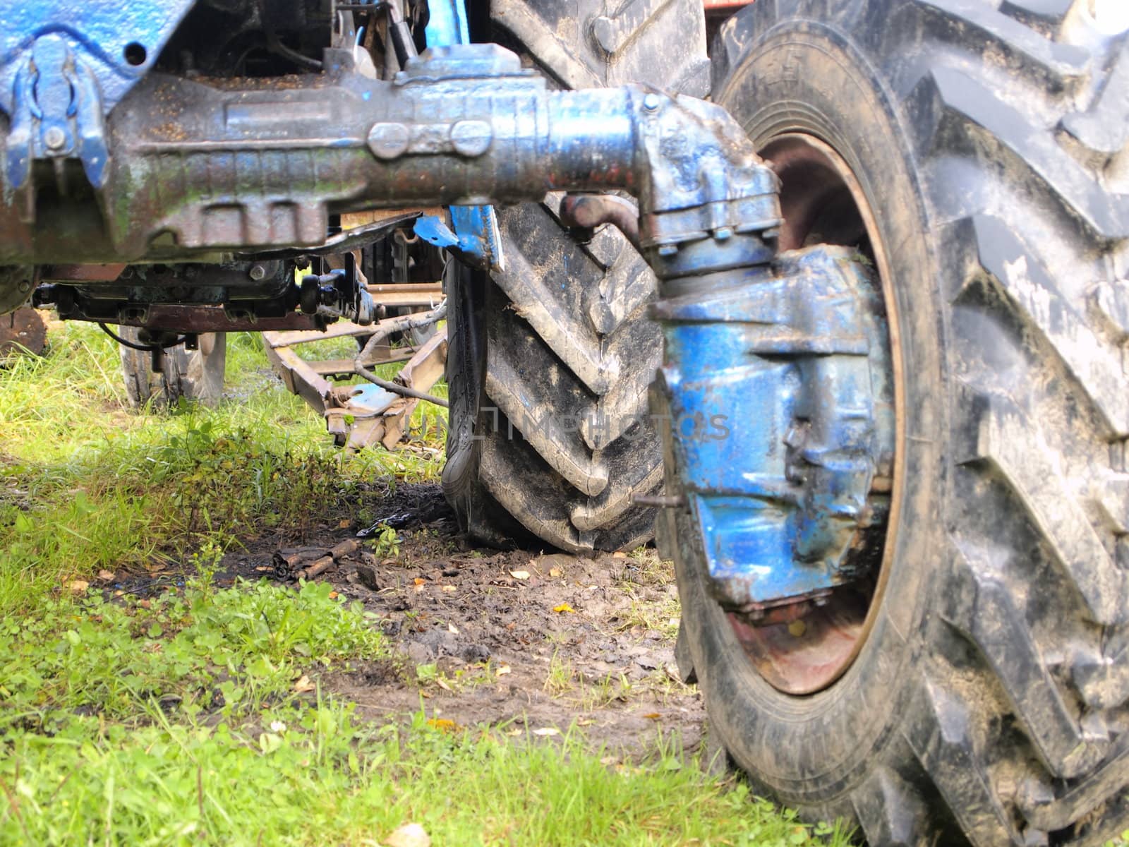 tractor wheel close-up