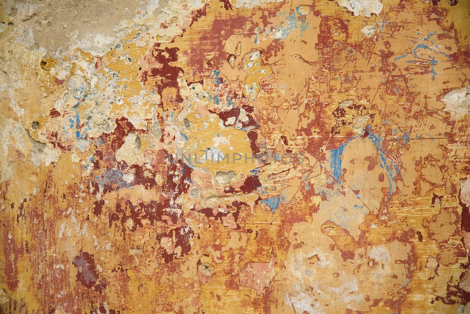 peeling paint texture with several warm colors by jackmalipan