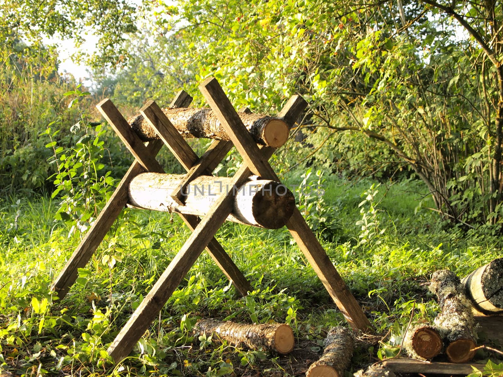 device for sawing firewood, retro