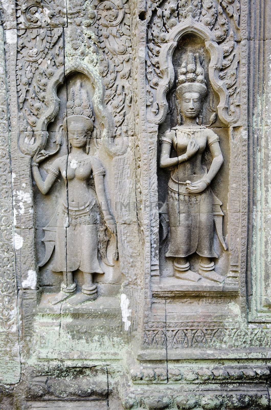 khmer stone carvings angkor wat cambodia by jackmalipan