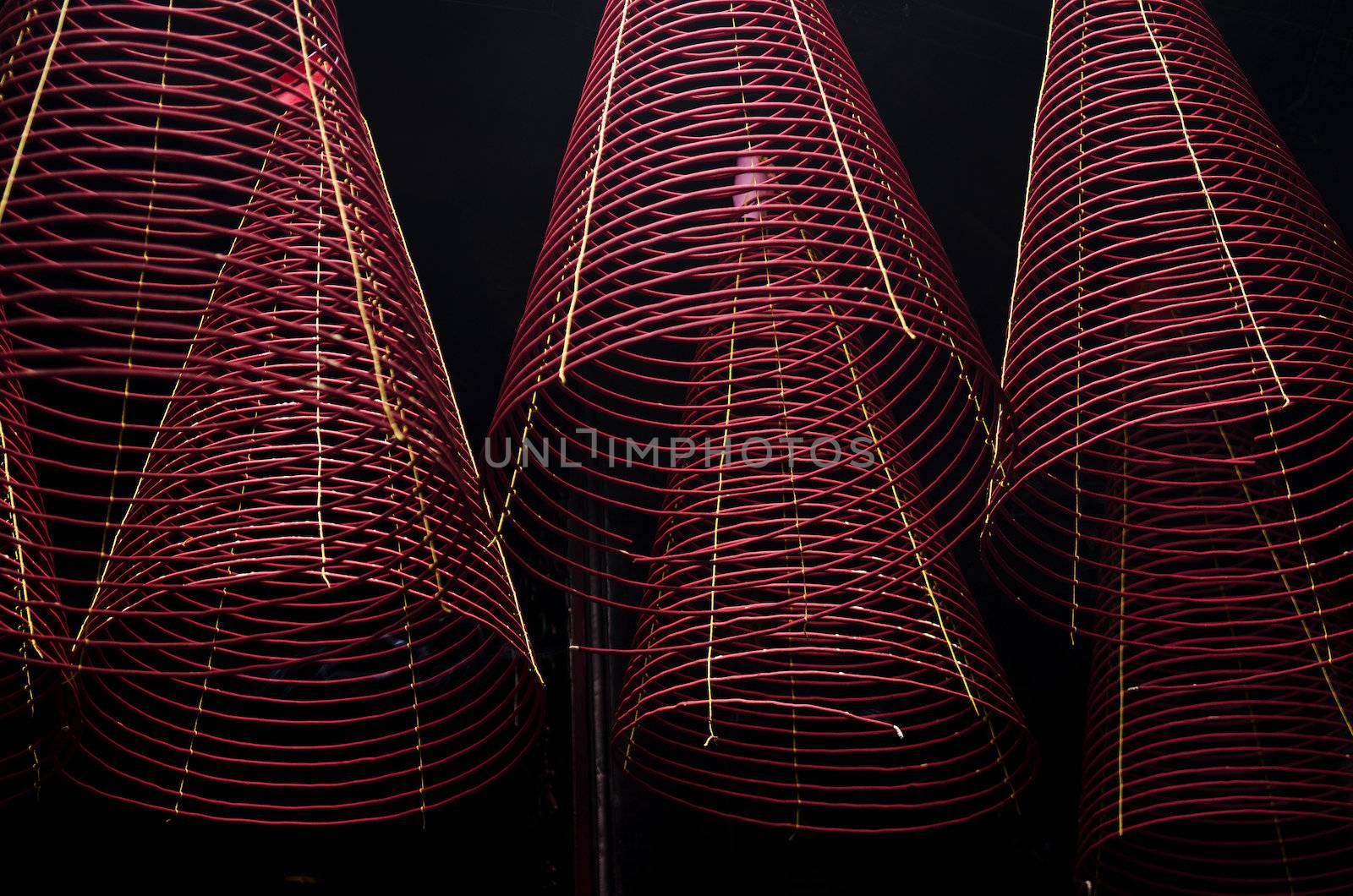 incense coils in chinese temple by jackmalipan