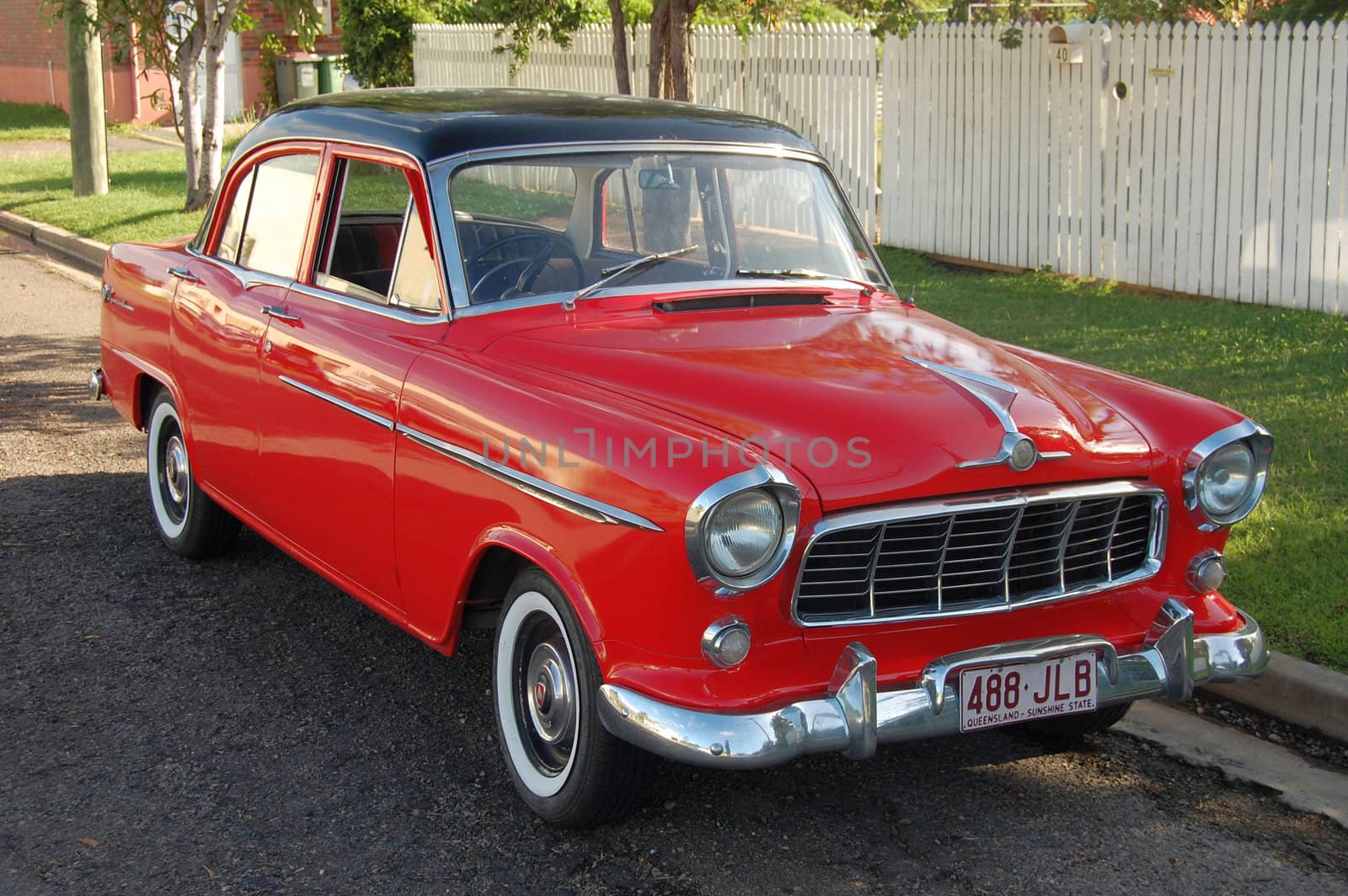 Red retro car