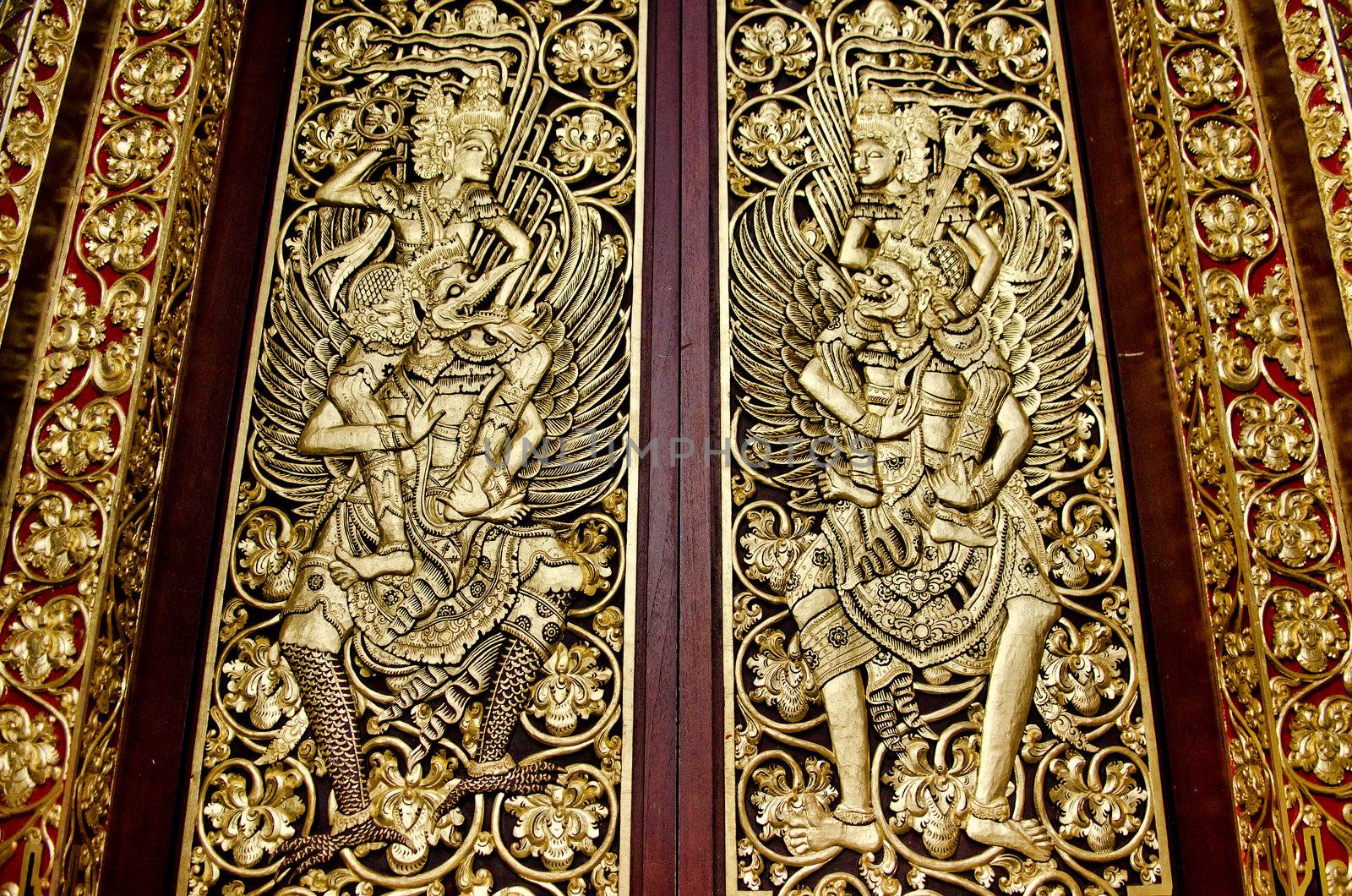 temple door in bali indonesia by jackmalipan