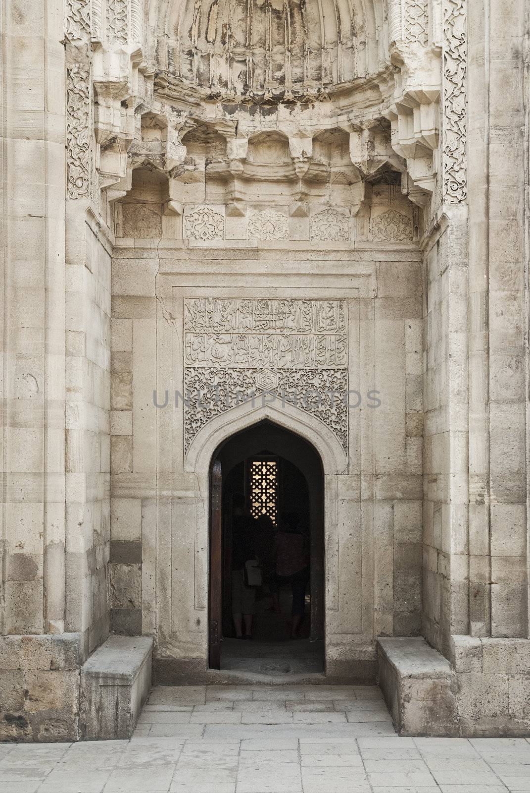 mosque door in baku azerbaijan street