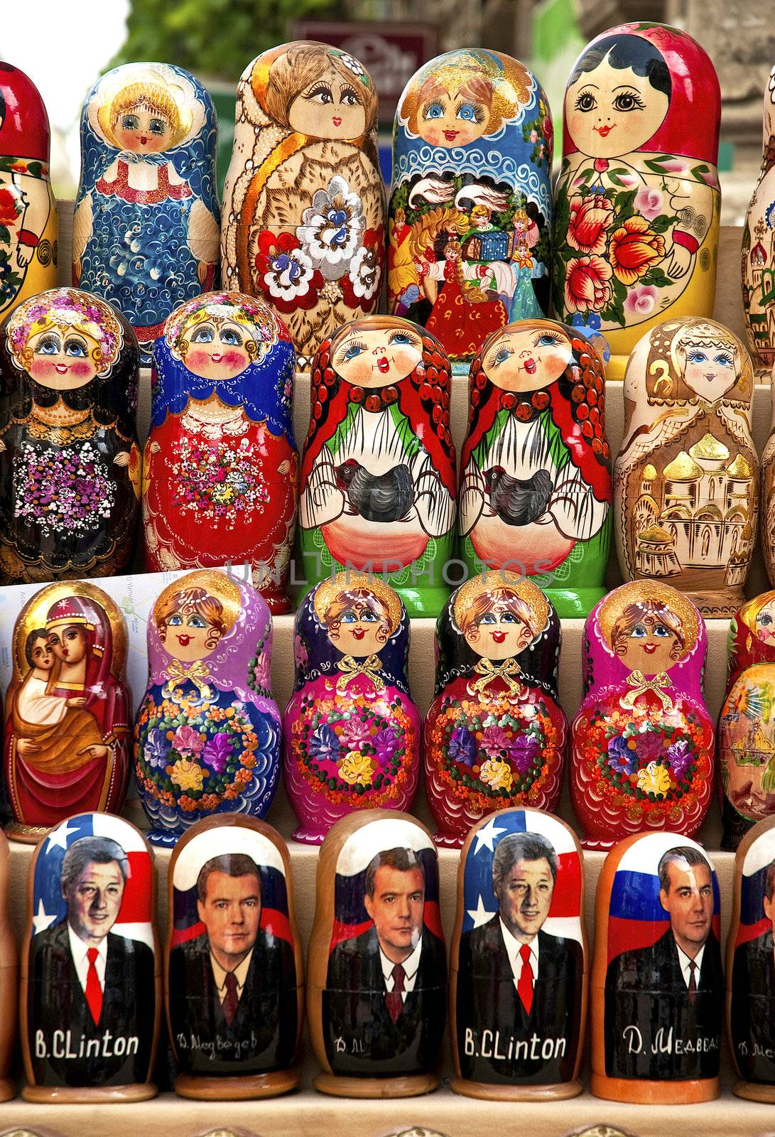 russian matrioshka dolls in baku azerbaijan market by jackmalipan