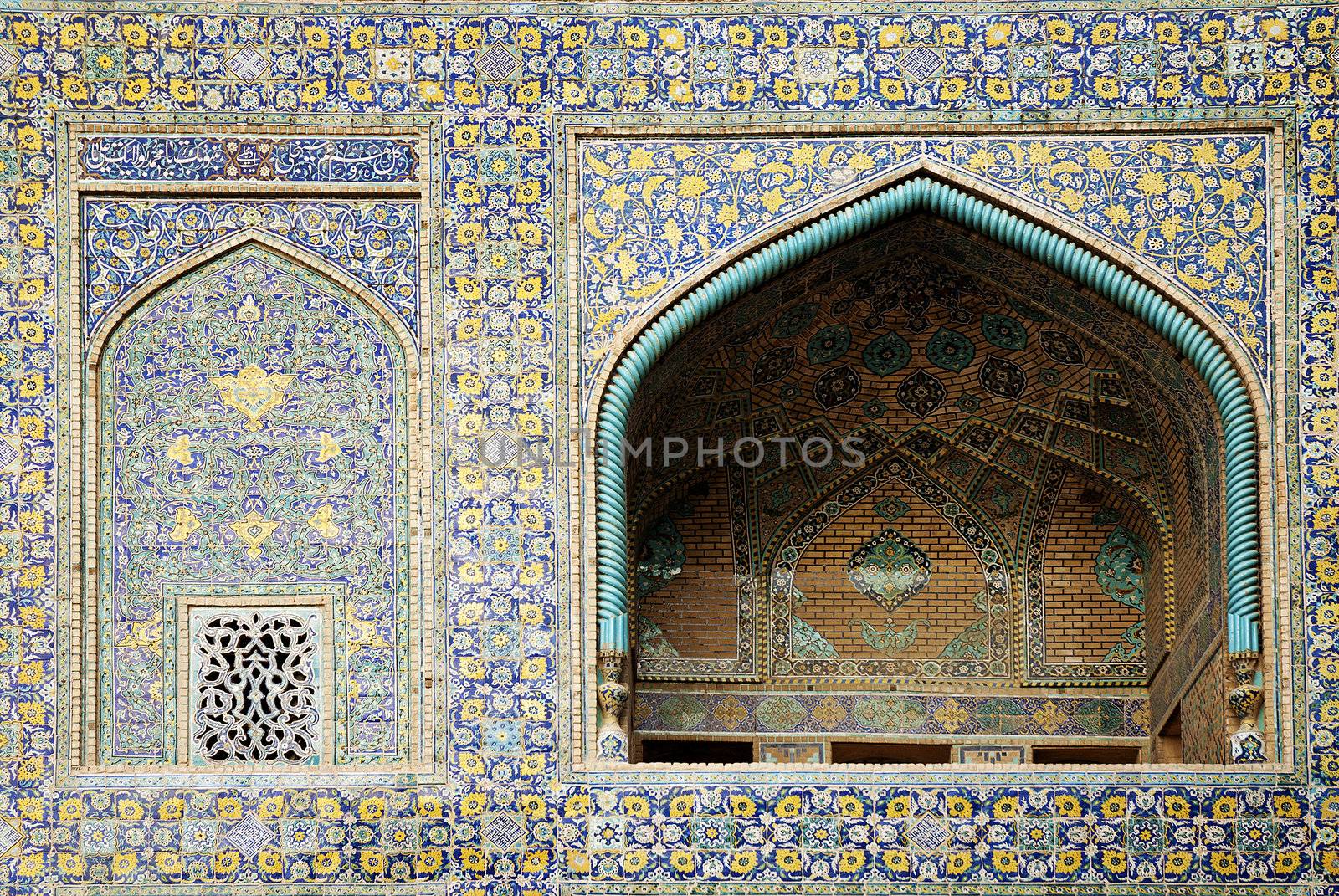 mosque tiles in isfahan iran