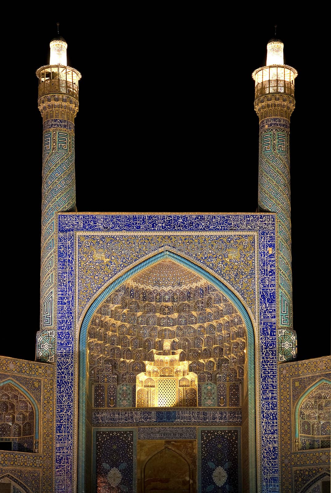 mosque at night esfahan iran by jackmalipan