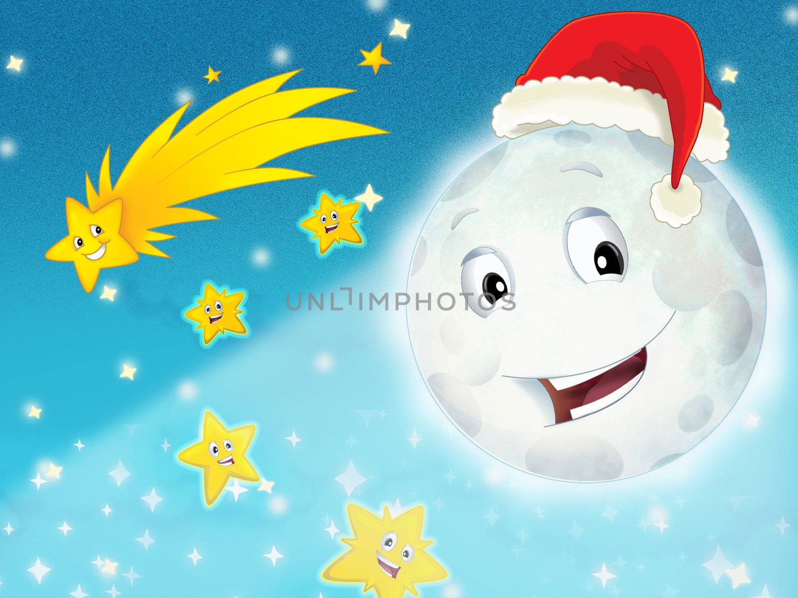 The beautiful christmas illustration with many different elements