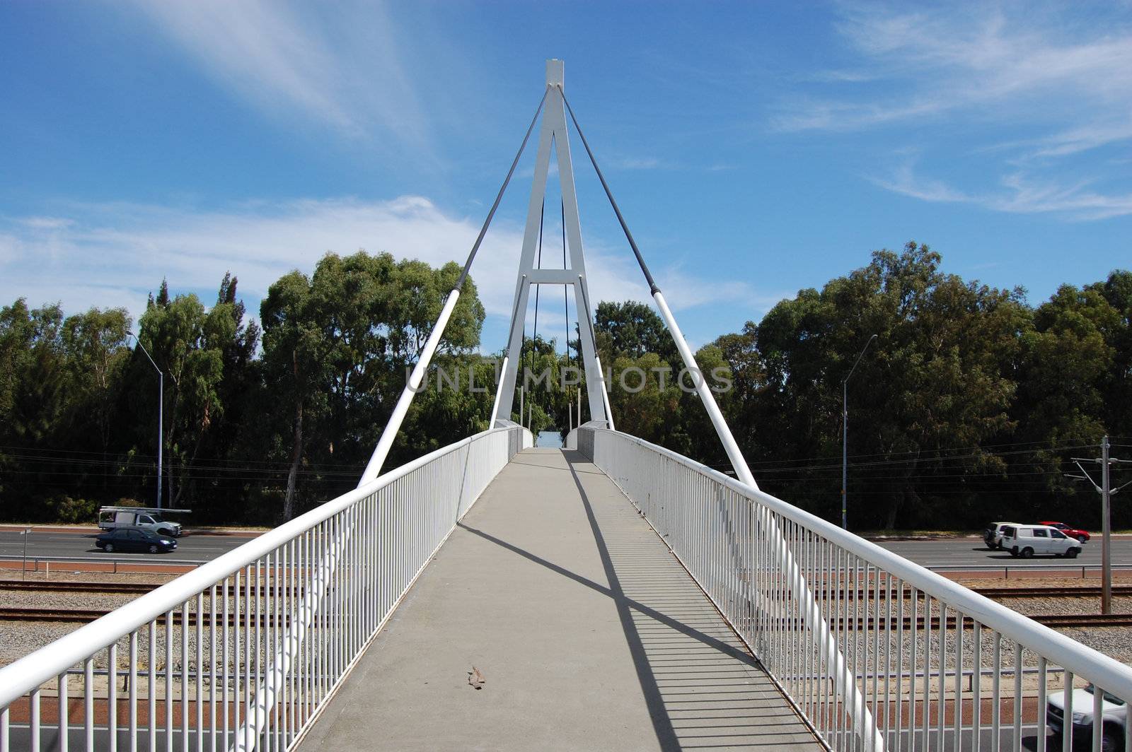 Pedestrian and cyclists bridge over the highway, Western Australia