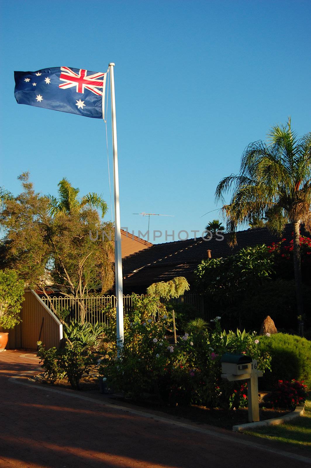 Australian flag near the house by danemo