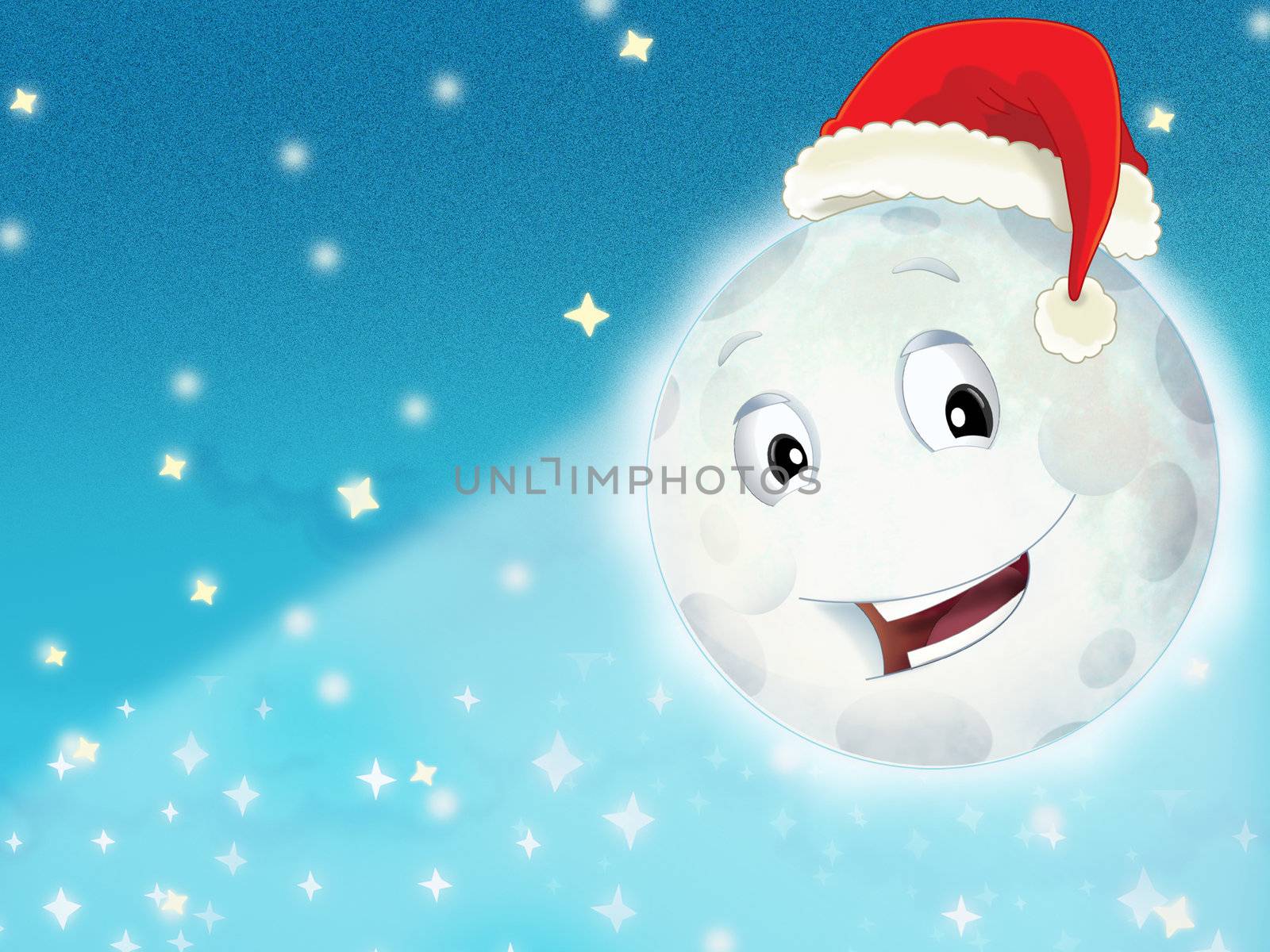 The beautiful christmas illustration with many different elements