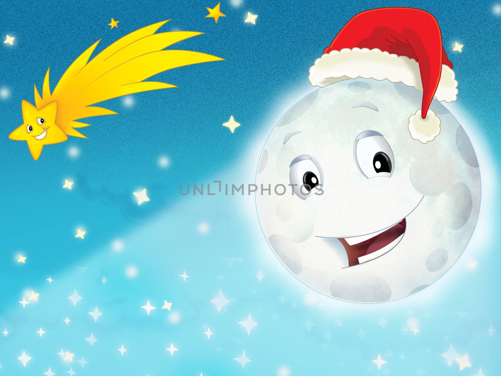 The beautiful christmas illustration with many different elements