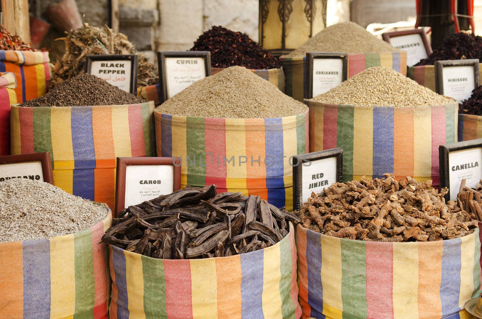 spices in middle east market cairo egypt