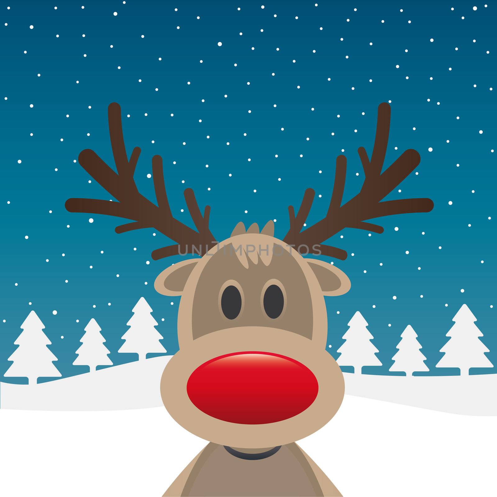 rudolph reindeer red nose santa claus hat