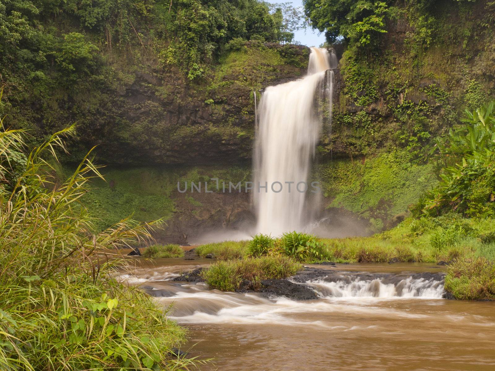 Tad E-tu Waterfall in Southern of Laos PDR.