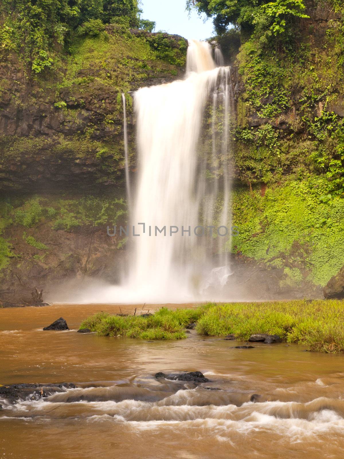 Tad E-tu Waterfall in Southern of Laos PDR.