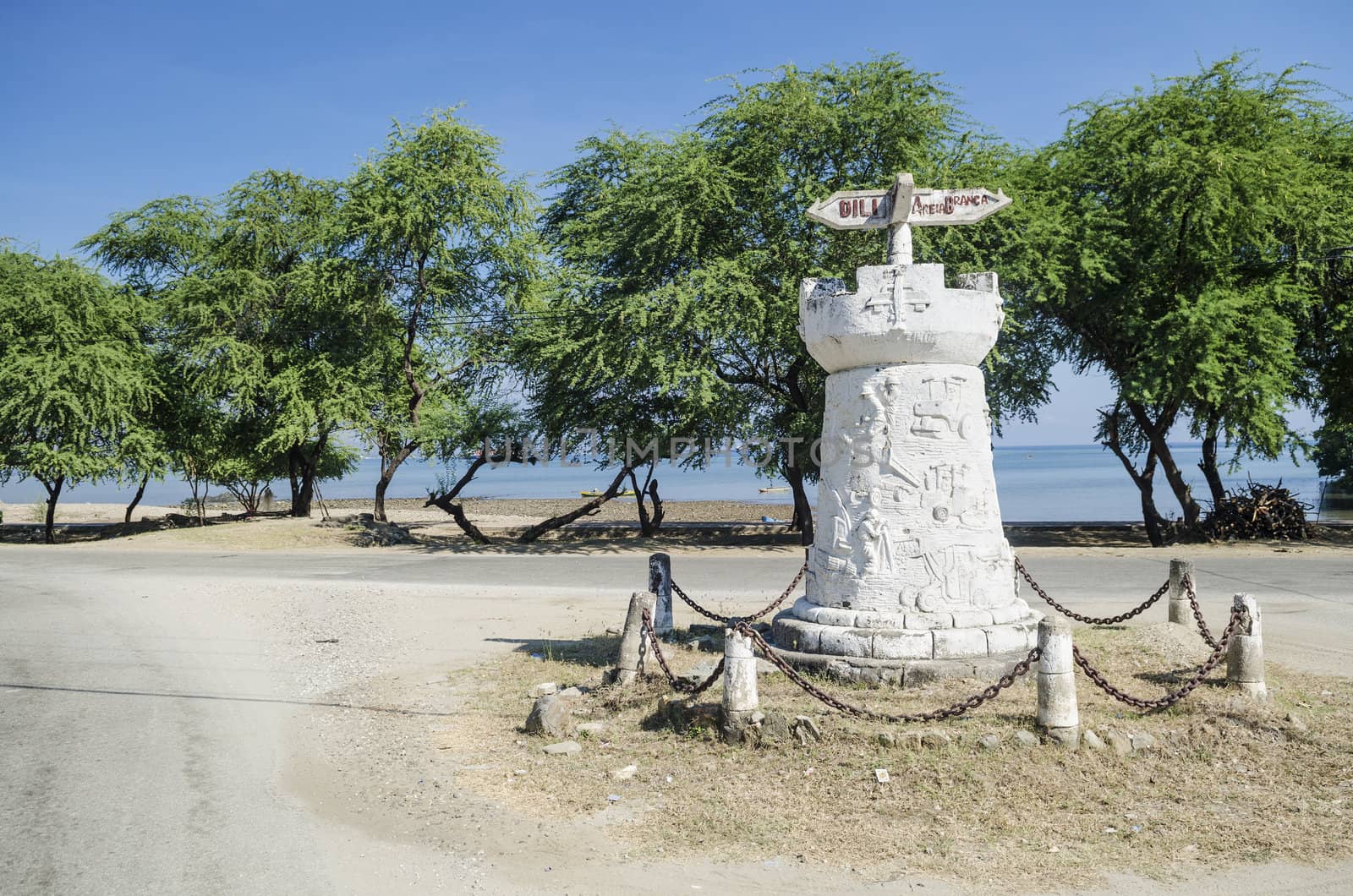 road sign outside dili east timor, timor leste