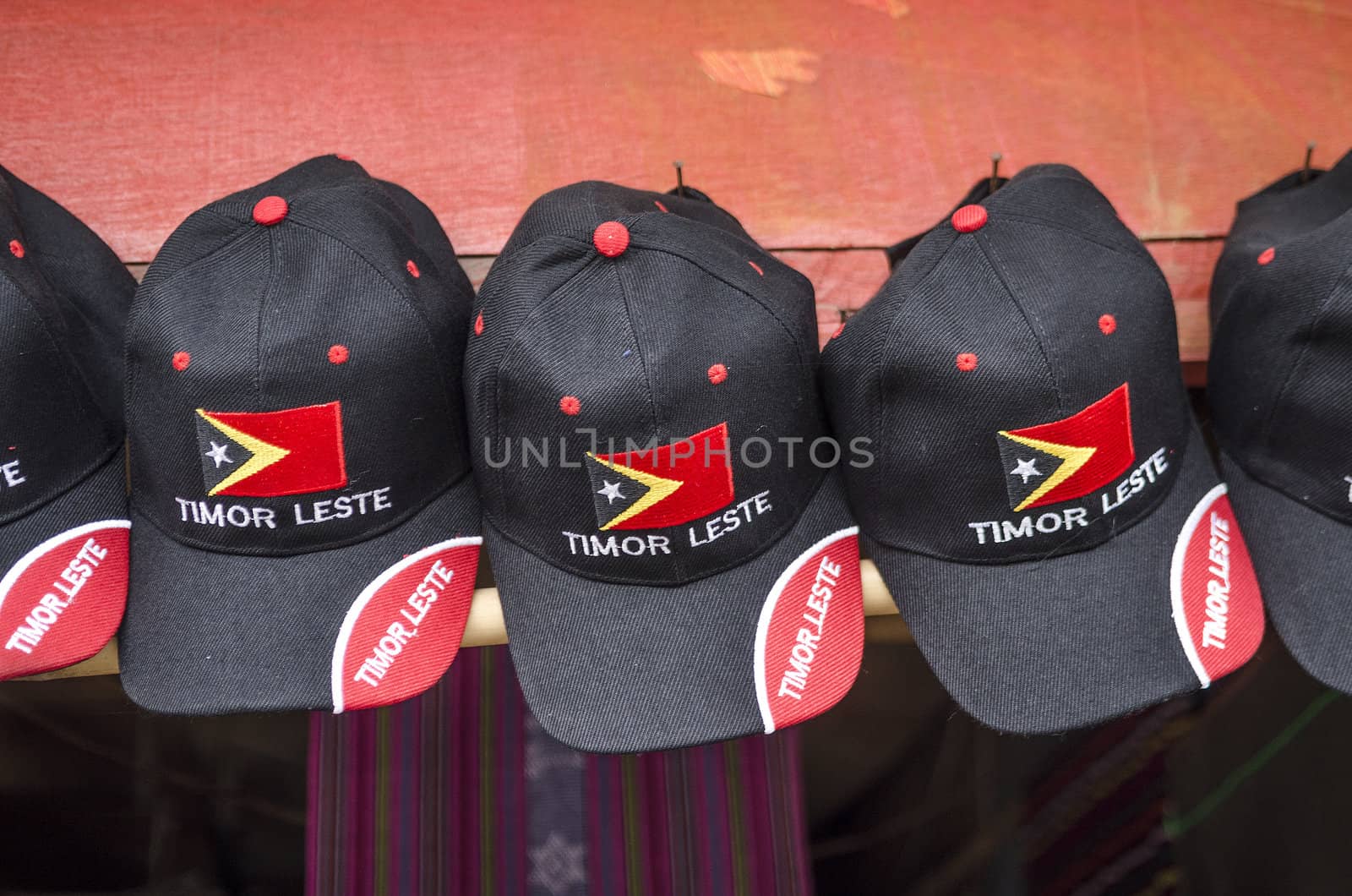 flag cap souvenirs in dili east timor, timor leste