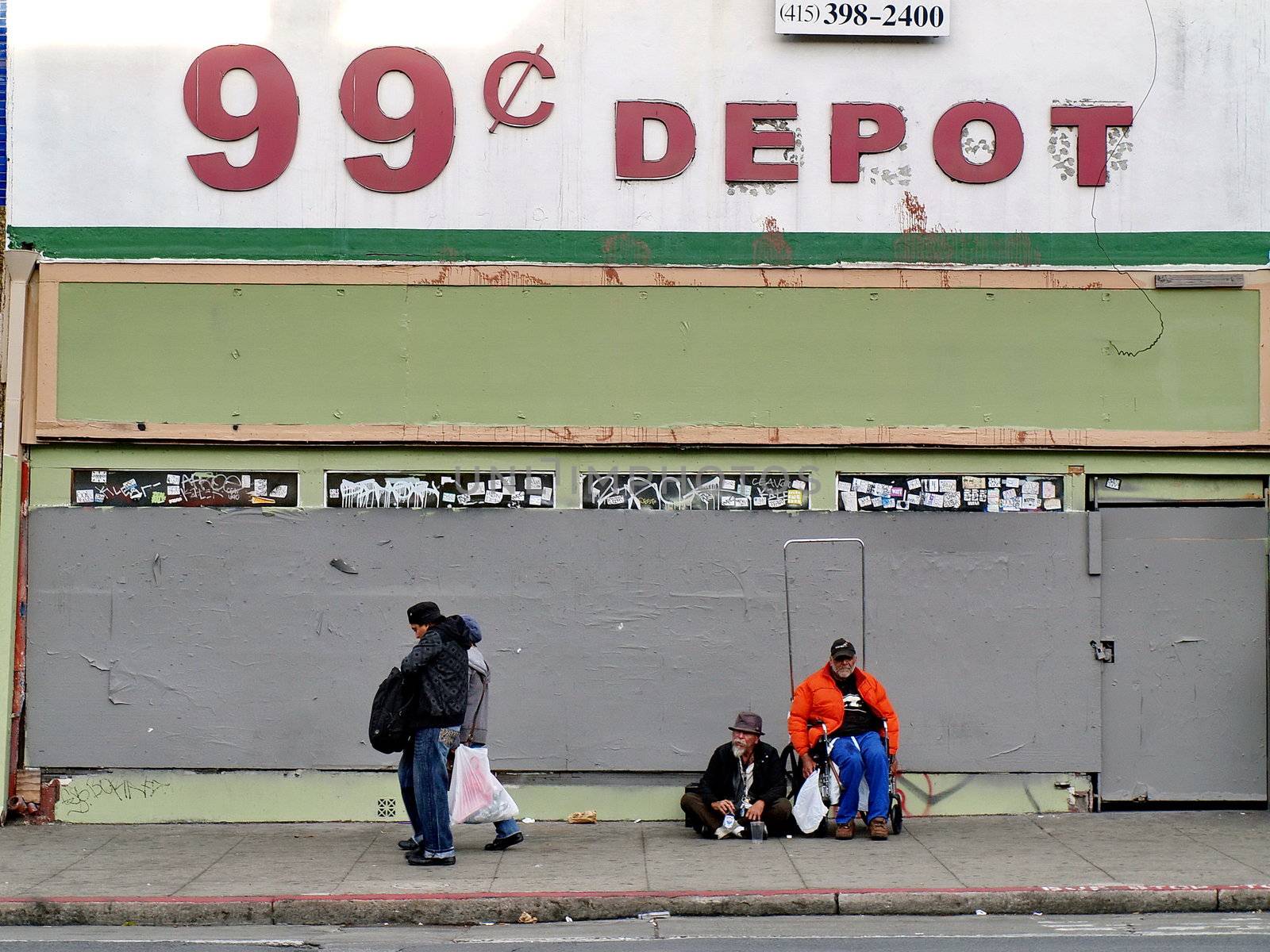 SAN FRANCISCO - OCTOBER 3: An unidentified people asking for mon by anderm