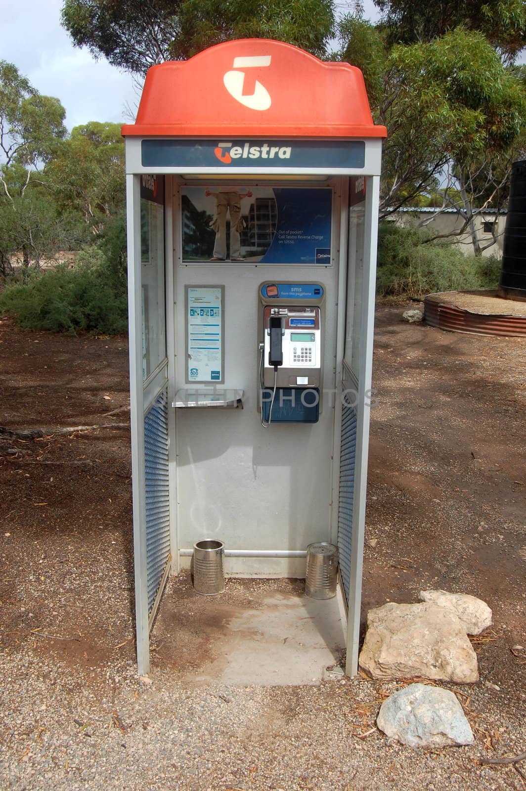 Telephone cabin in Australian outback