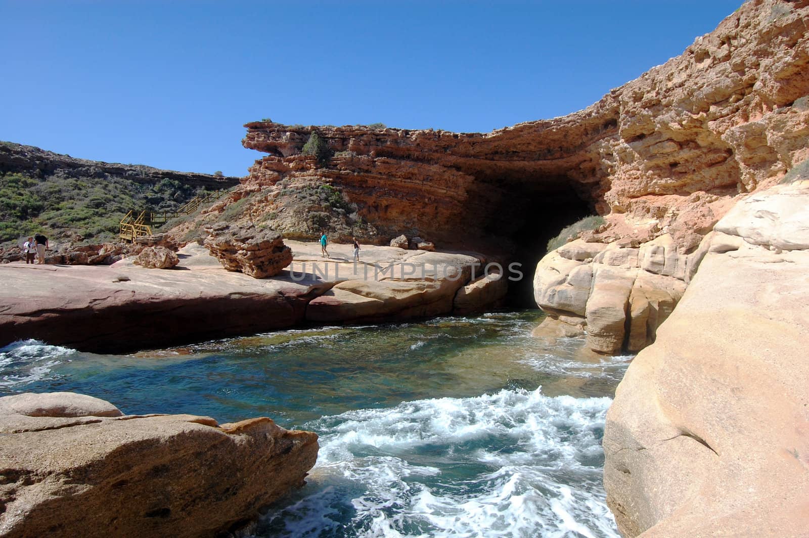 Cave and cliffs, blue ocean, South Australia