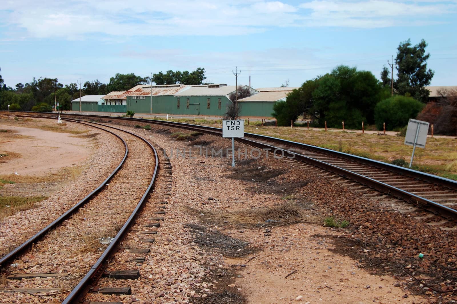 Rails nearby town railway station, Port Ogasta, South Australia