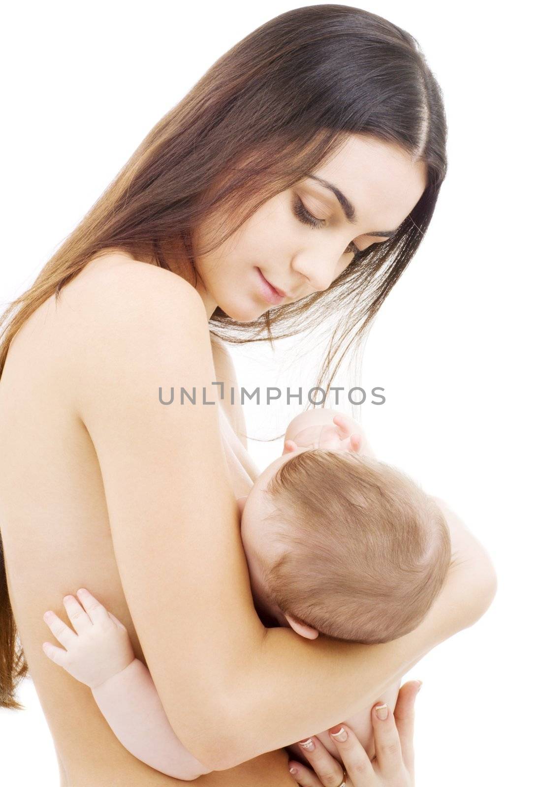 picture of happy mother breastfeeding baby boy