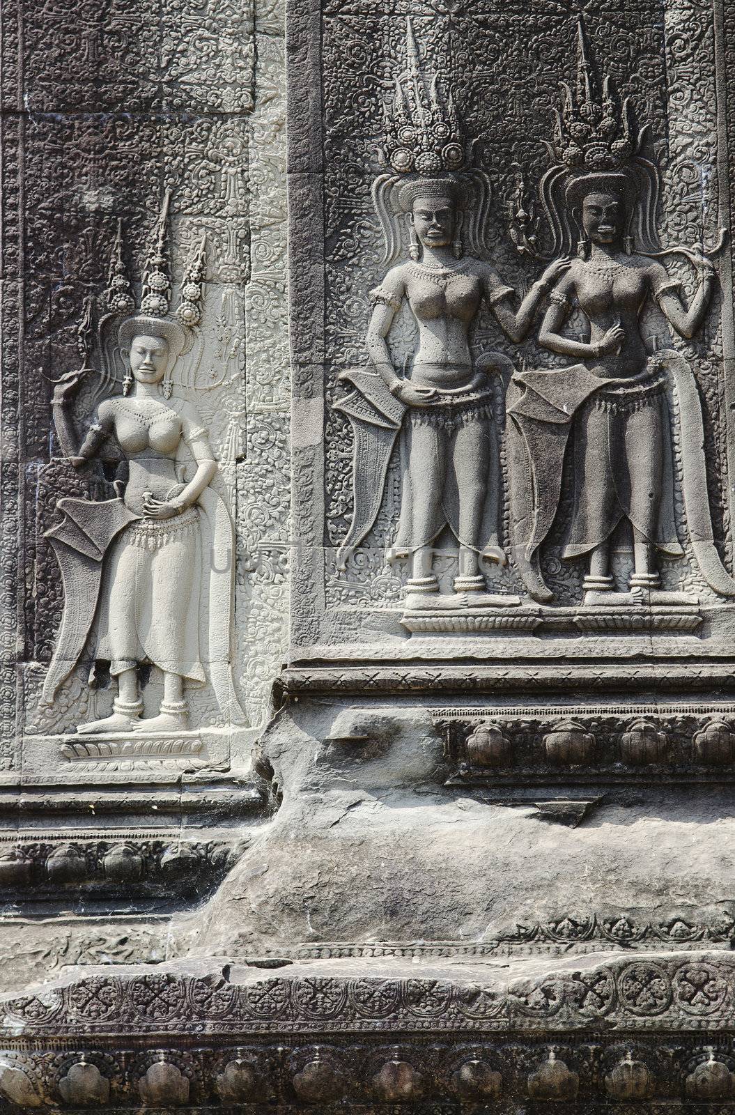 khmer stone carvings angkor wat cambodia by jackmalipan