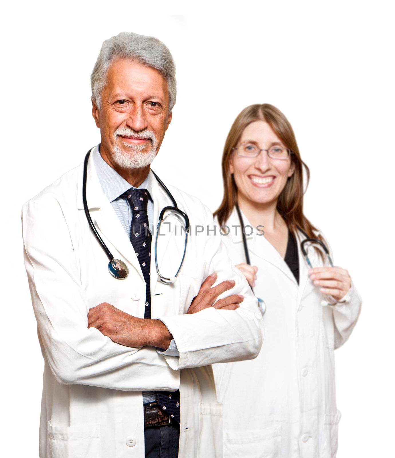 medical professionals standing isolated