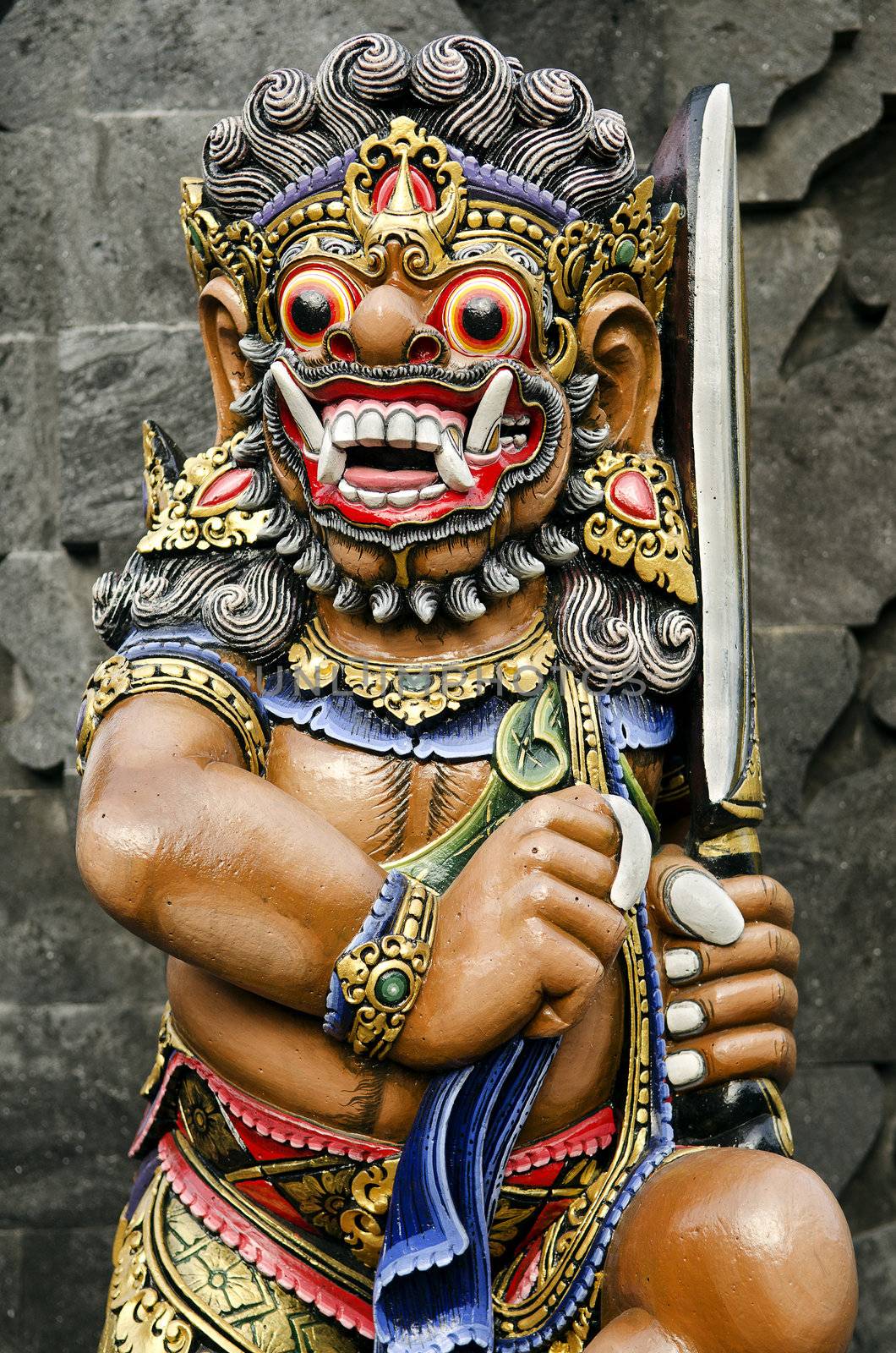statue in temple bali indonesia by jackmalipan