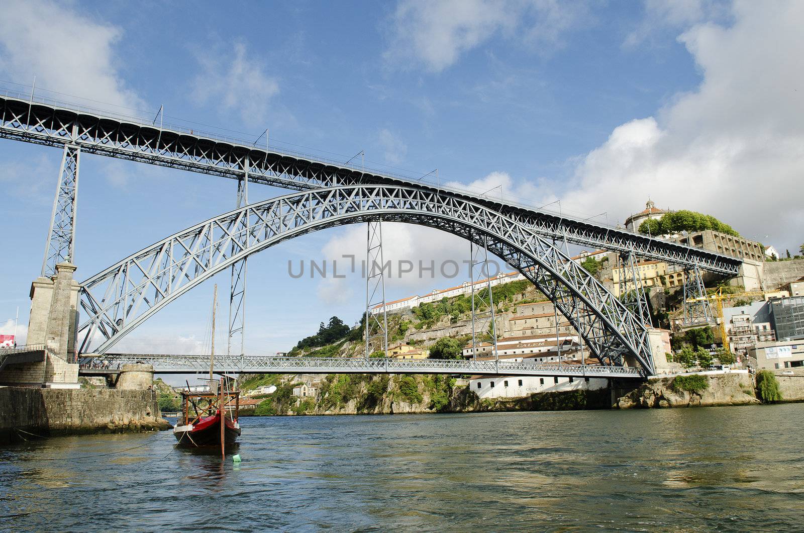 dom luis bridge in porto portugal by jackmalipan