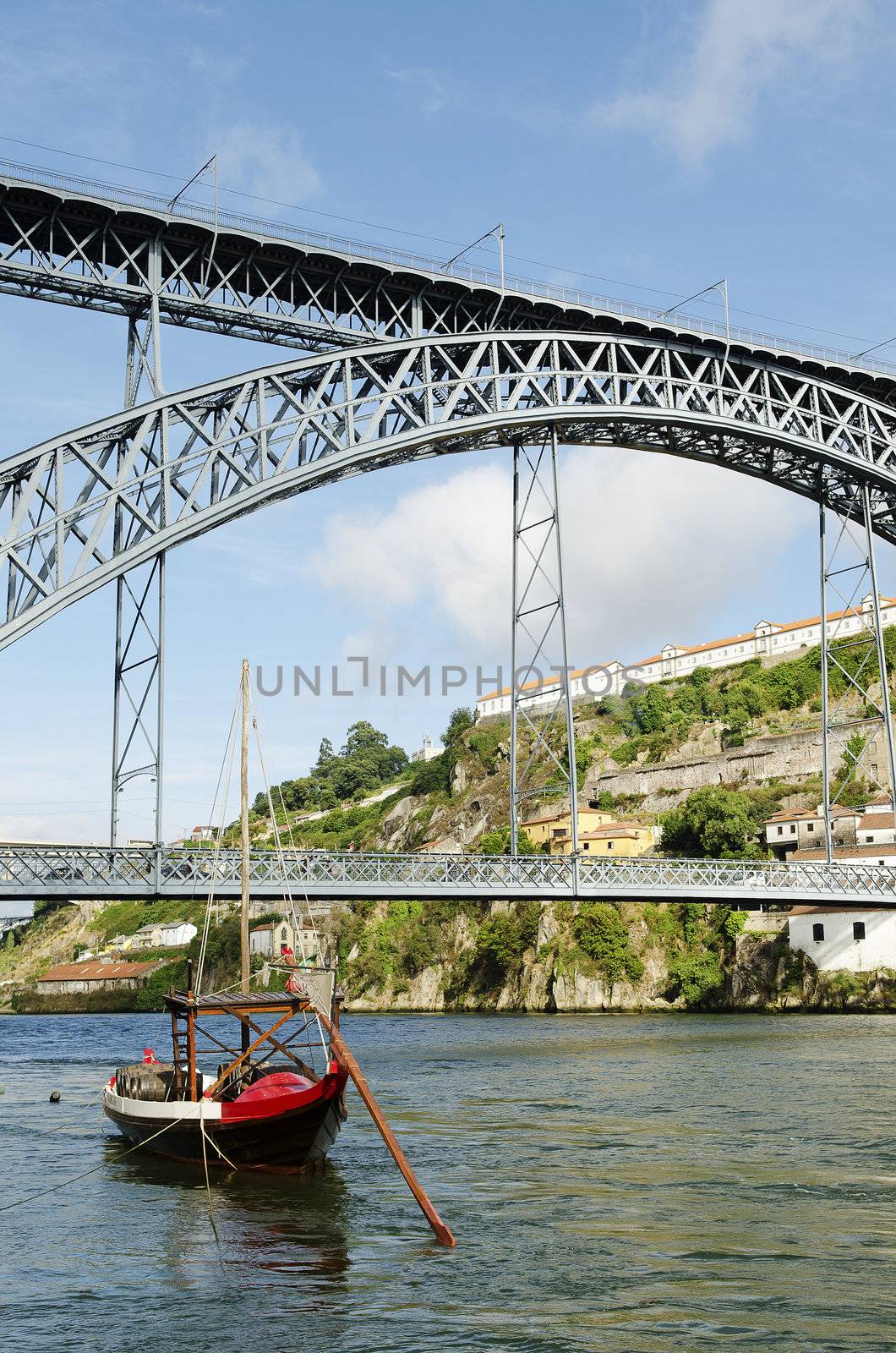 dom luis bridge in porto portugal by jackmalipan