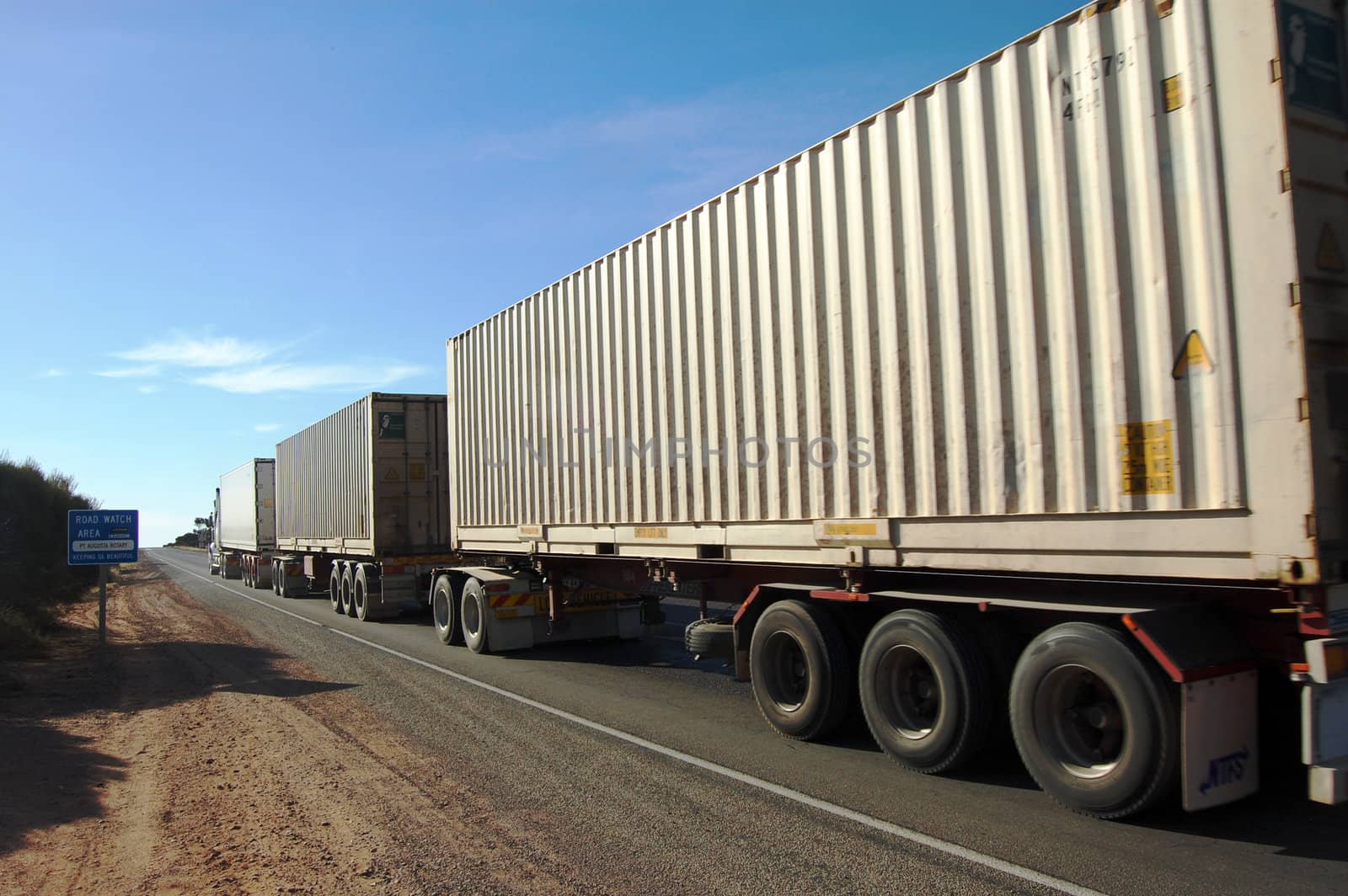 Road train on highway, Australian outback