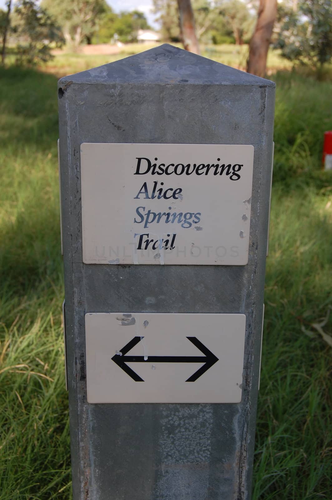 Walking track sign in Alice Springs, Nothern Territory, Australia