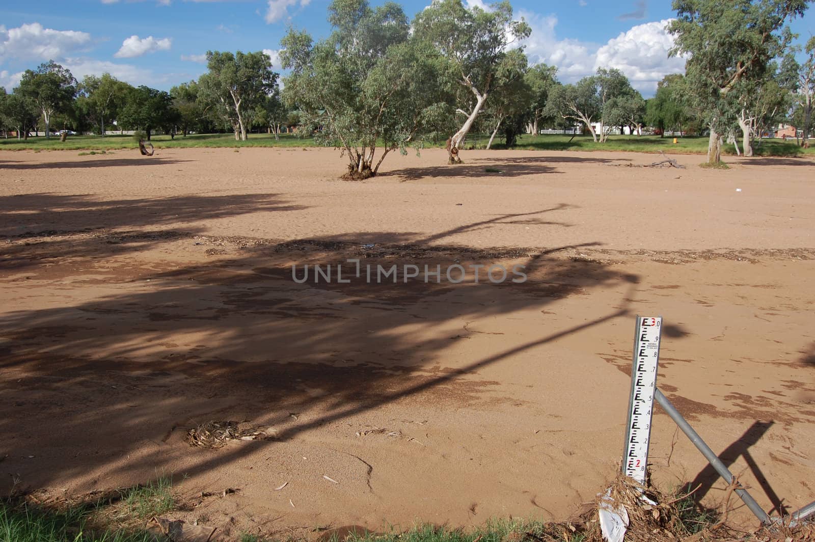 Measurer at dried up river, Alice Springs, Northern Territory, Australia