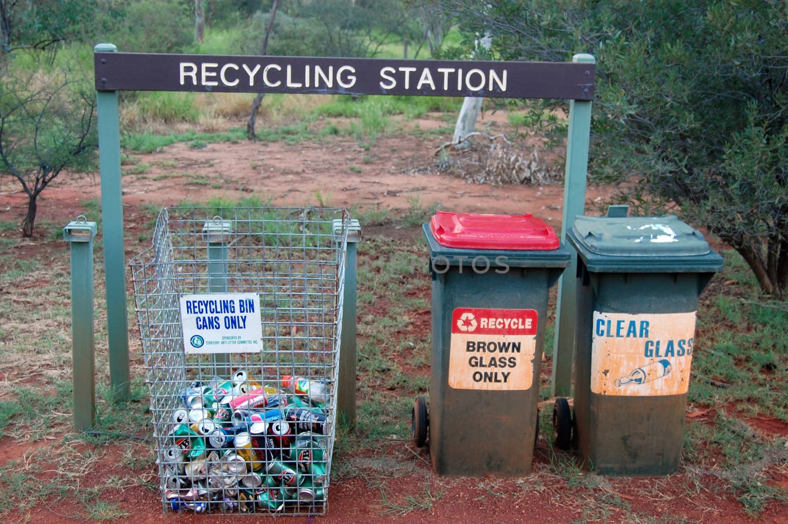 Recycling station in the town, Alice Springs, Northern Territory, Australia