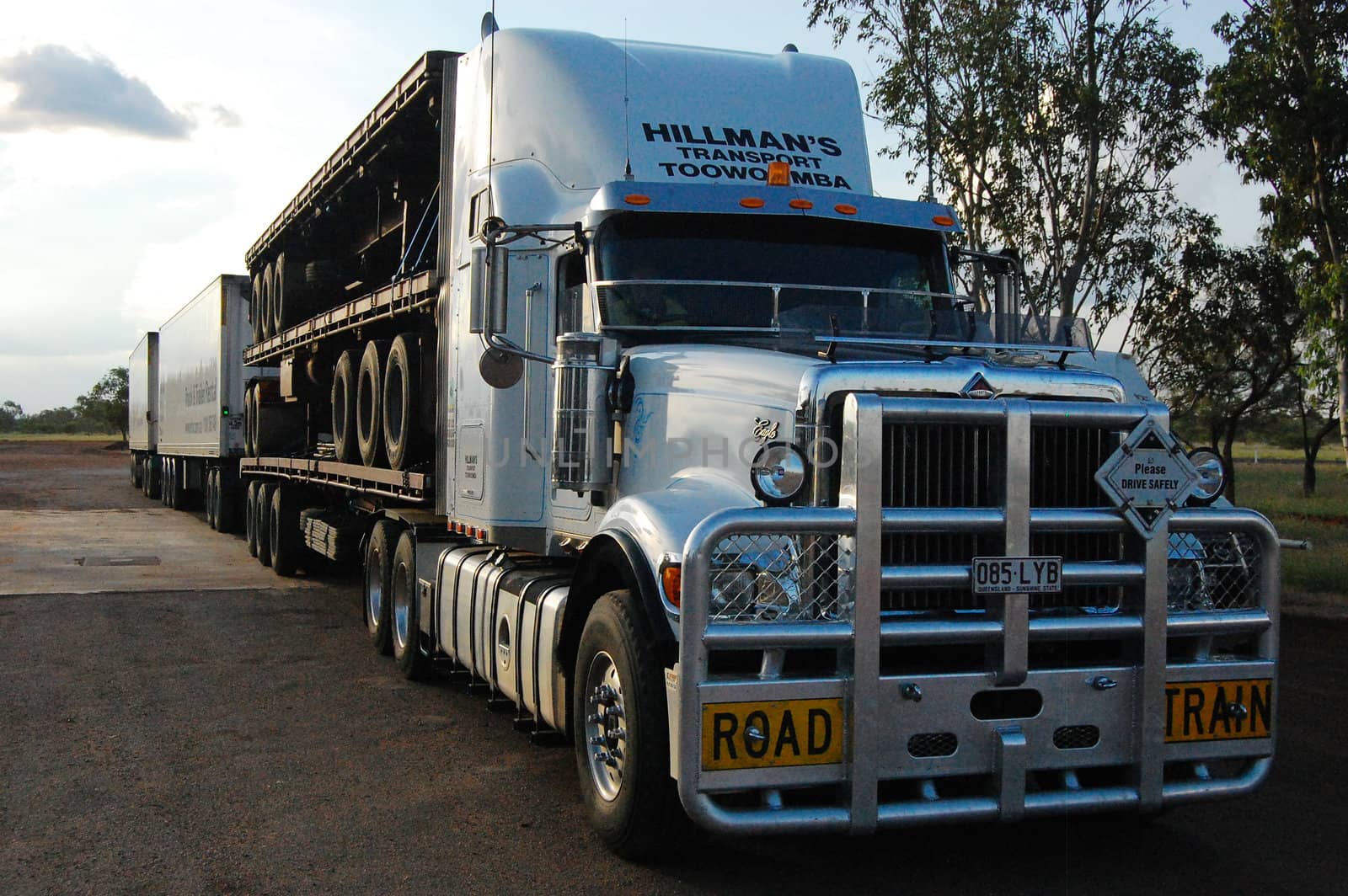 Road train at Barkly Highway, Northern Territory, Australia