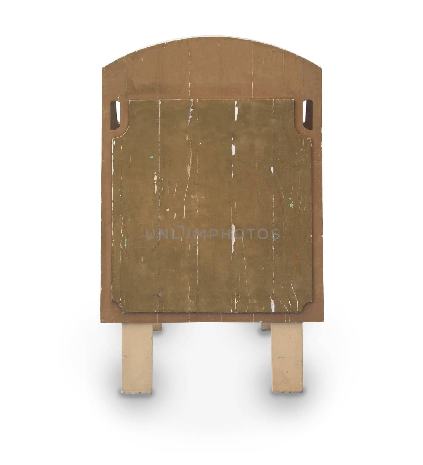 old wooden billboard isolated on white background