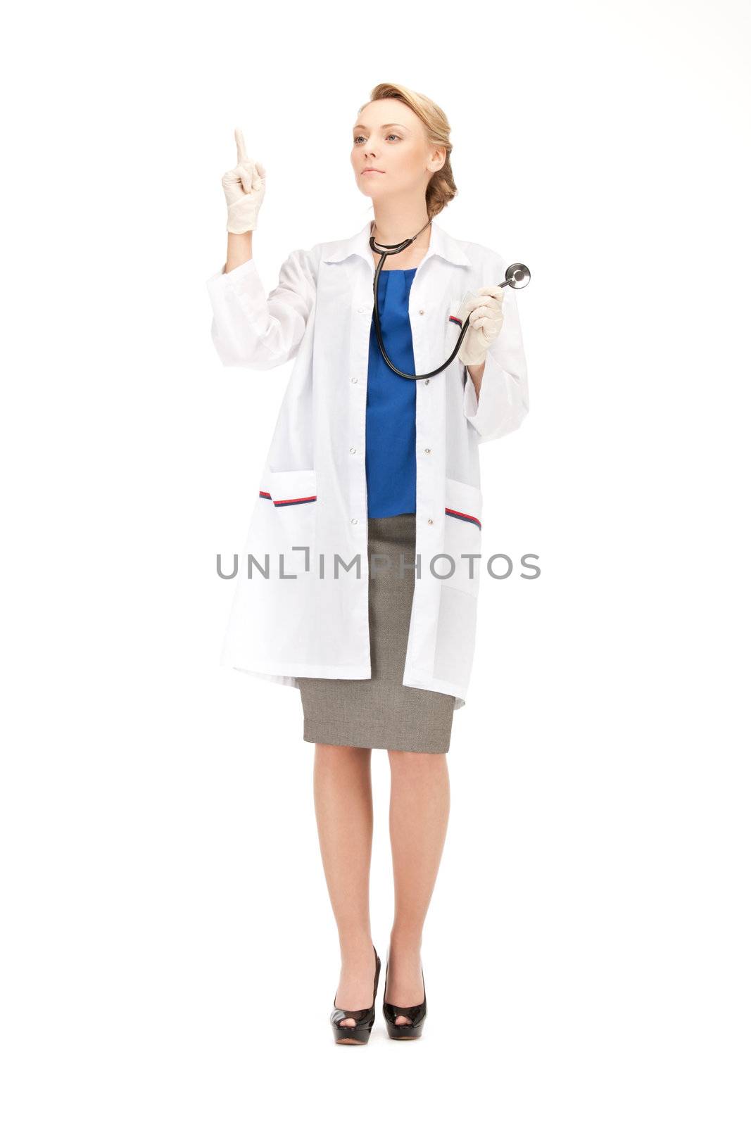 female doctor with her finger up by dolgachov