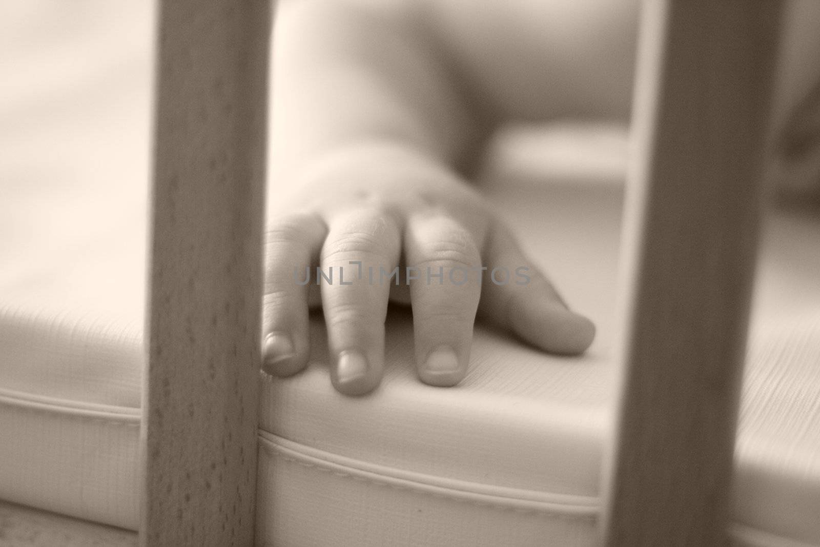 Hand of the child.The little boy during a dream.