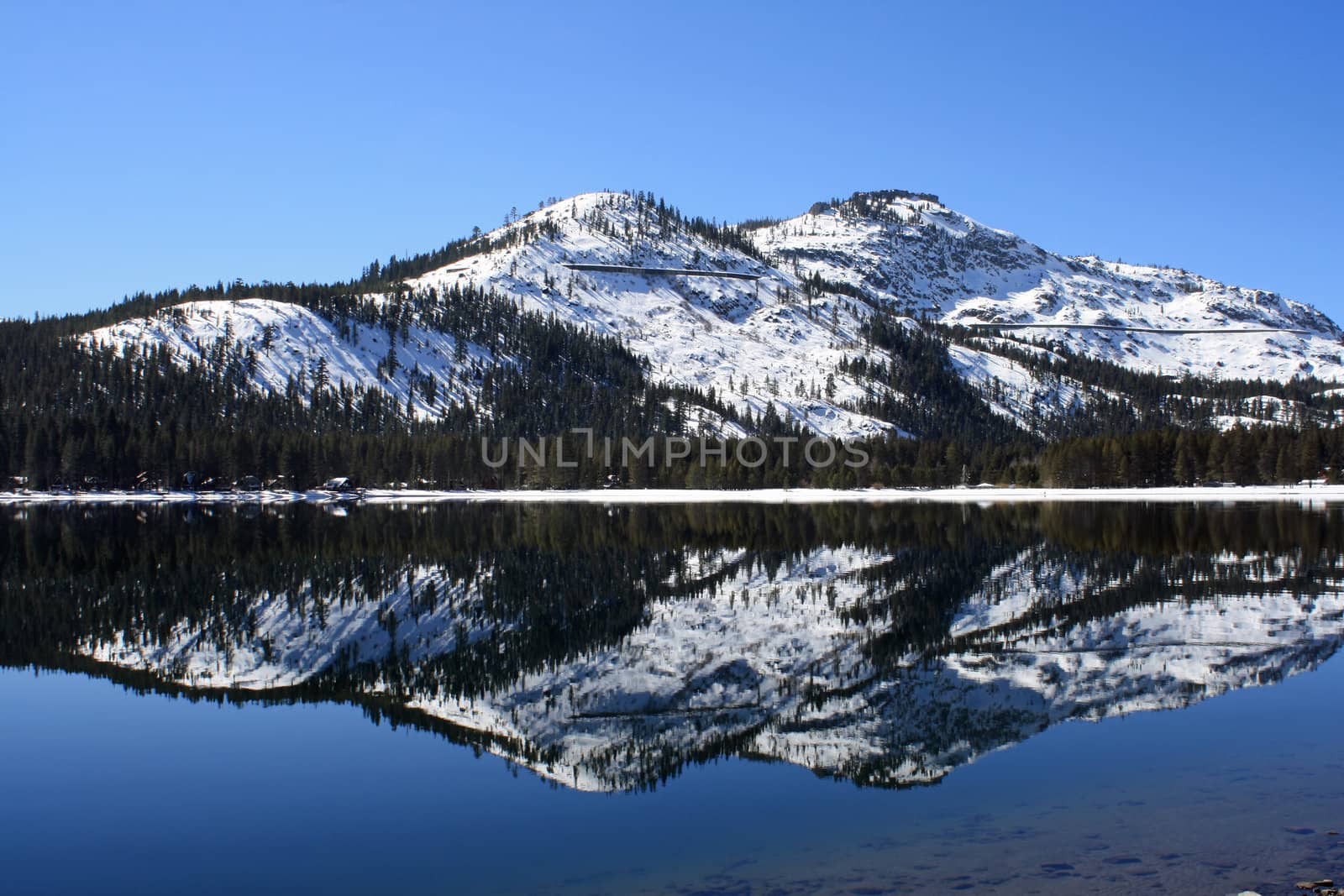 Donner Lake Mountain Reflection Donner Summit