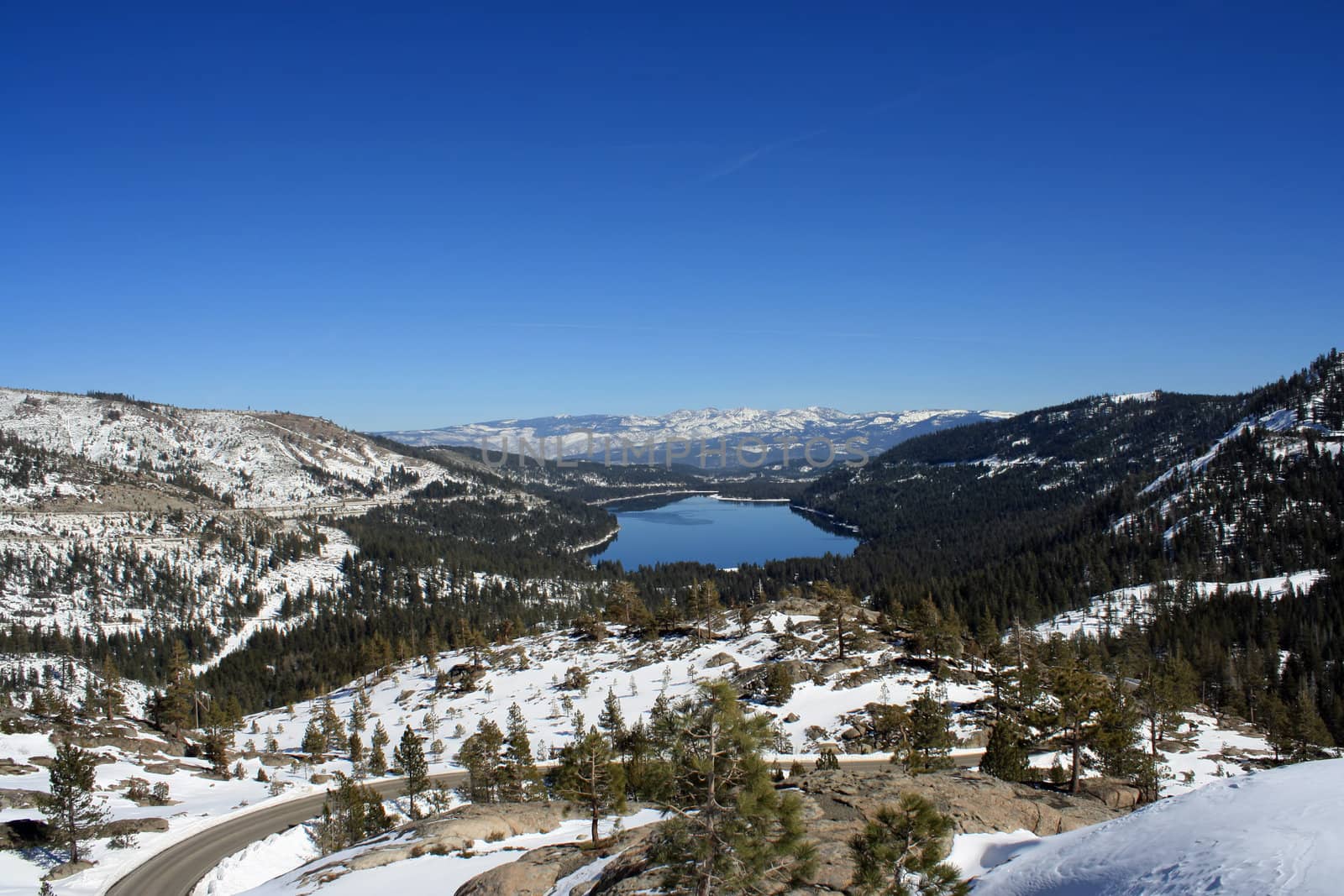 Donner Lake and Surrounding Mountains by mcolleen